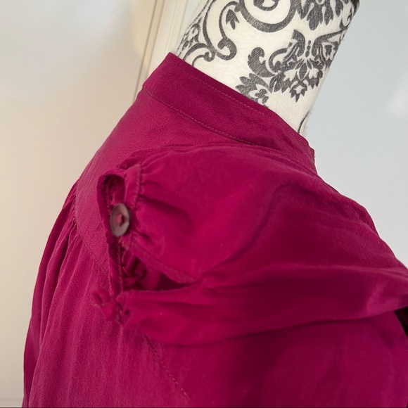 CURRENT 100% SILK Tunic Blouse w/Placket and buttons women's size 6 - Picture 3 of 7